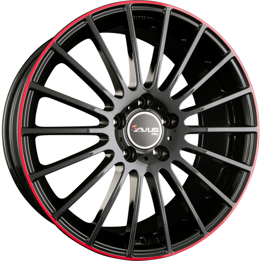 Avus Racing AC-M03 Black Red Line Alufelge 8x19 Zoll ET35 LK 5x112 ML66.6 – Bild 2
