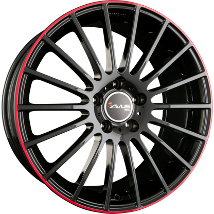 Avus Racing AC-M03 Black Red Line Alufelge 8x19 Zoll ET35 LK 5x112 ML66.6 – Bild 2