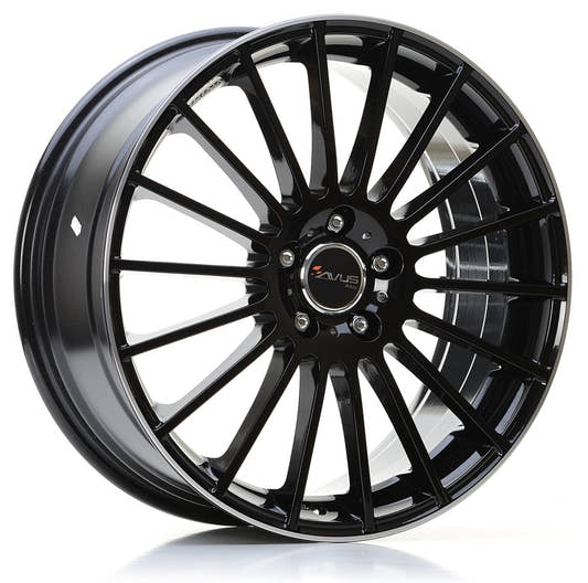 Avus Racing AC-M03 black polished lip Alufelge 6.5x16 Zoll ET36 LK 5x100 ML73.1