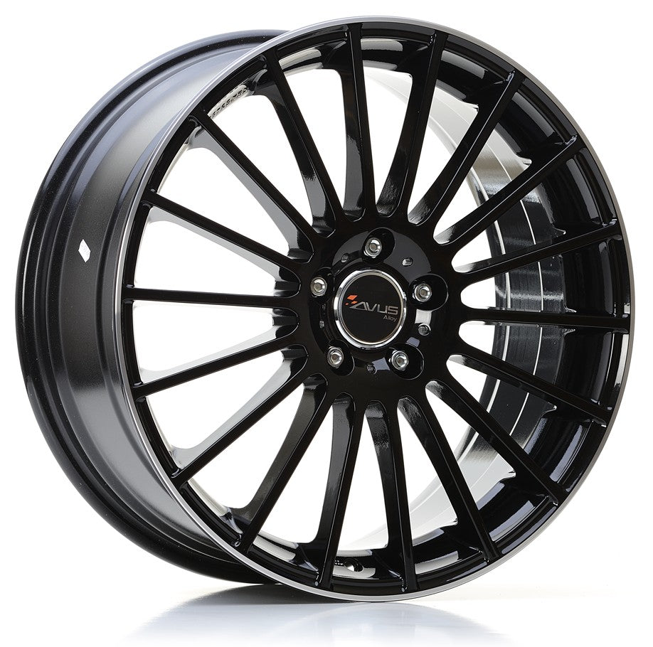 Avus Racing AC-M03 black polished lip Alufelge 6.5x16 Zoll ET40 LK 5x108 ML73.1