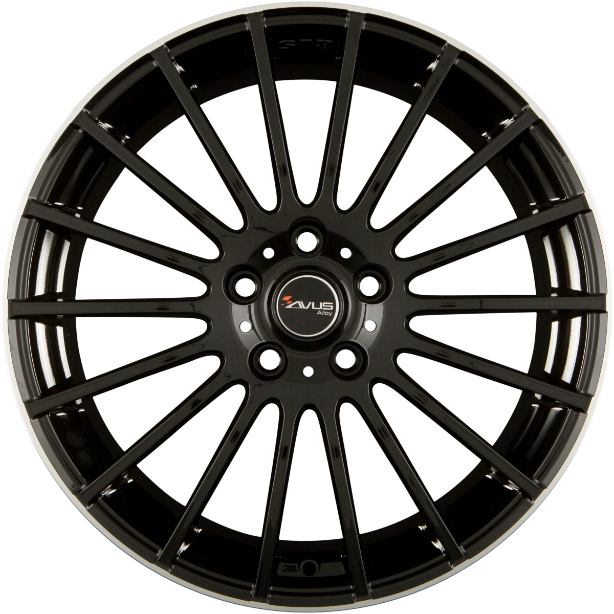 Avus Racing AC-M03 Black Polished Lip Alufelge 7.5x17 Zoll ET40 LK 5x115 ML70.2