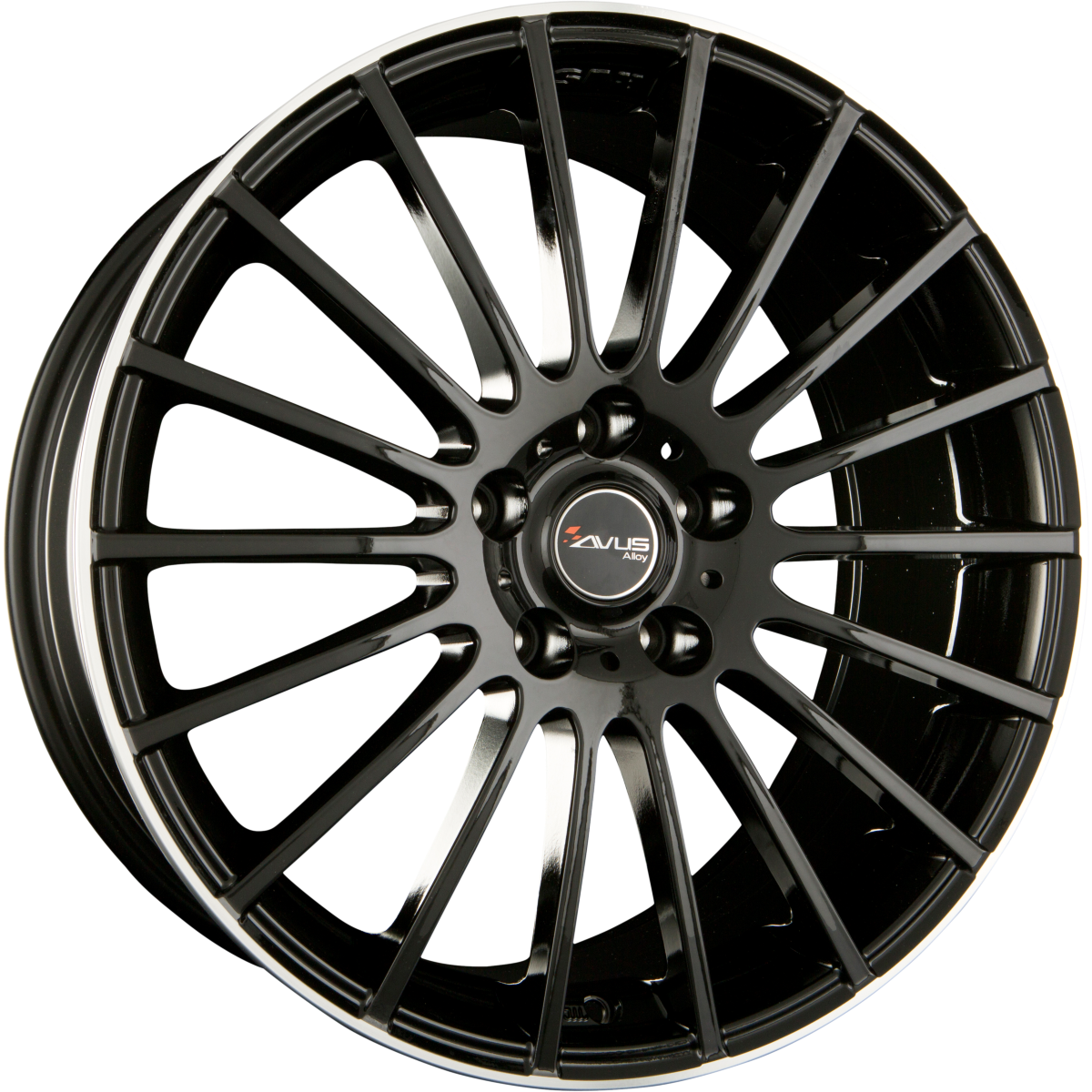 Avus Racing AC-M03 Black Polished Lip Alufelge 7.5x17 Zoll ET40 LK 5x115 ML70.2 – Bild 2