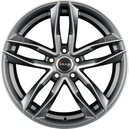 Avus Racing AF16 Anthracite Polished Alufelge 7.5x17 Zoll ET38 LK 5x112 ML66.6