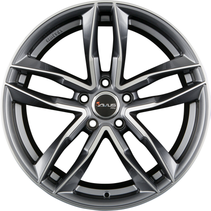 Avus Racing AF16 Anthracite Polished Alufelge 7.5x17 Zoll ET38 LK 5x112 ML66.6