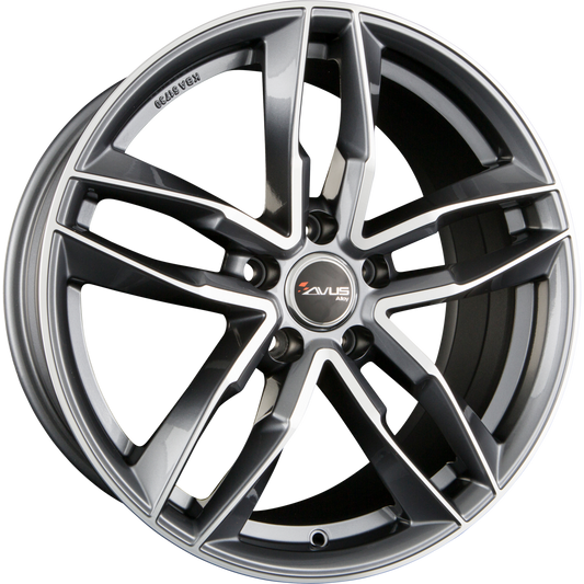 Avus Racing AF16 Anthracite Polished Alufelge 7.5x17 Zoll ET38 LK 5x112 ML66.6 – Bild 2