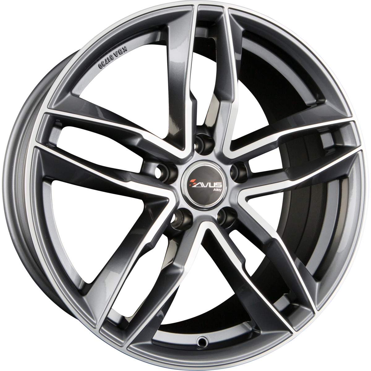 Avus Racing AF16 Anthracite Polished Alufelge 7.5x17 Zoll ET38 LK 5x112 ML66.6 – Bild 2