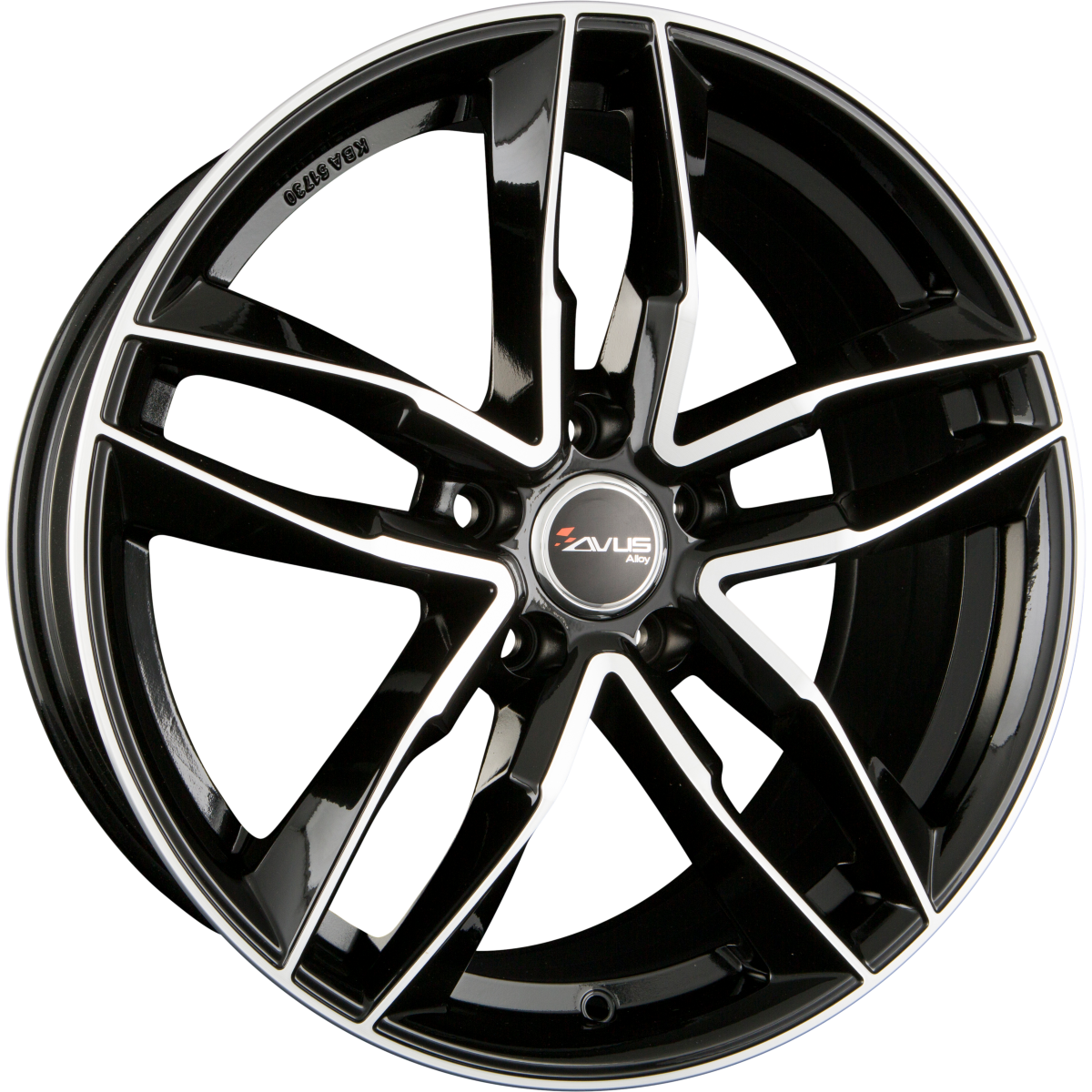 Avus Racing AF16 Black Polished Alufelge 7.5x17 Zoll ET38 LK 5x112 ML66.6 – Bild 2