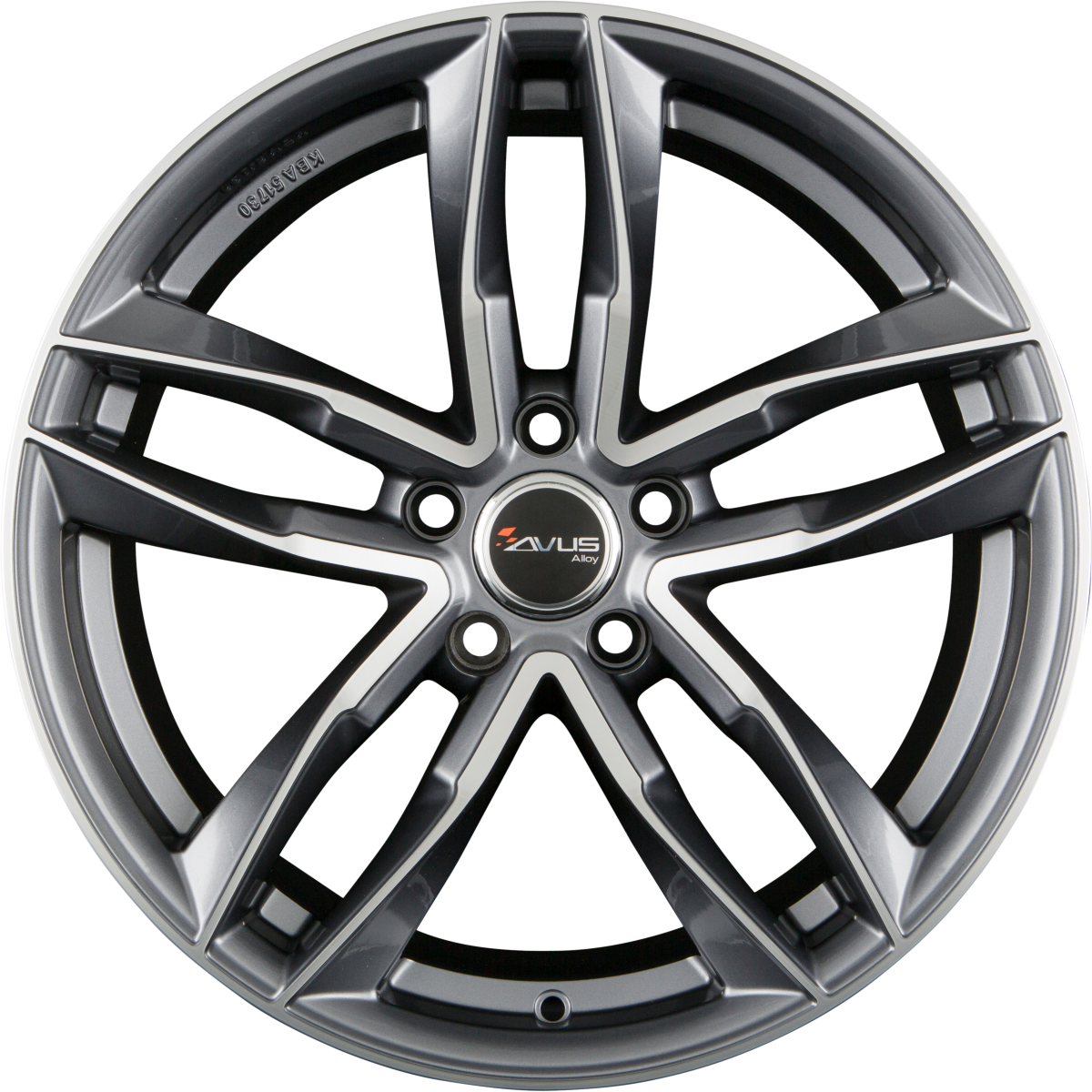 Avus Racing AF16 Anthracite Polished Alufelge 7.5x17 Zoll ET45 LK 5x112 ML66.6