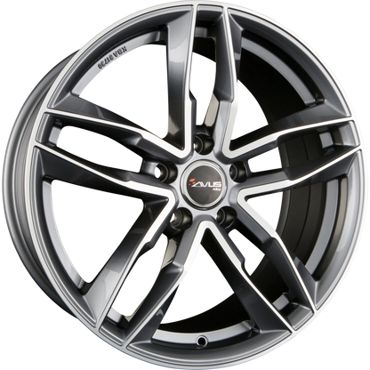 Avus Racing AF16 Anthracite Polished Alufelge 7.5x17 Zoll ET45 LK 5x112 ML66.6 – Bild 2