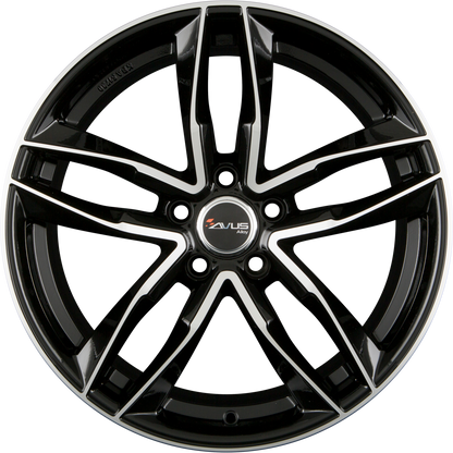 Avus Racing AF16 black polished Alufelge 7.5x17 Zoll ET36 LK 5x100 ML57.1