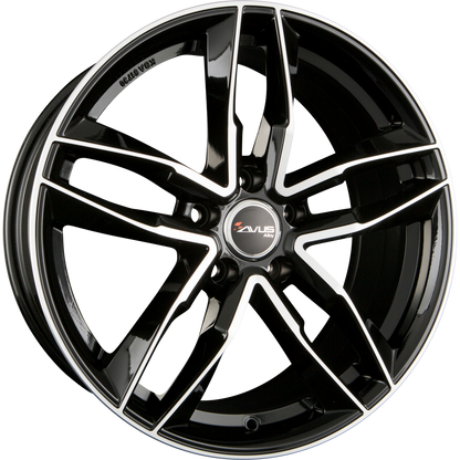 Avus Racing AF16 black polished Alufelge 7.5x17 Zoll ET36 LK 5x100 ML57.1 – Bild 2