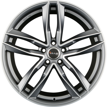 Avus Racing AF16 matt anthracite polished Alufelge 7.5x17 Zoll ET29 LK 5x112 ML66.6 – Bild 2