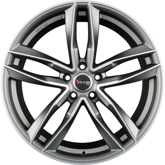 Avus Racing AF16 matt anthracite polished Alufelge 9x20 Zoll ET33 LK 5x112 ML66.6 – Bild 2