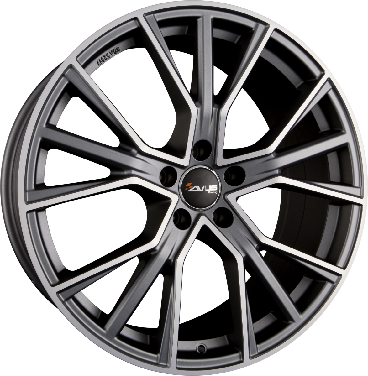 Avus Racing AF18 Matt Anthracite Polished Alufelge 8.5x19 Zoll ET30 LK 5x112 ML66.6 – Bild 2