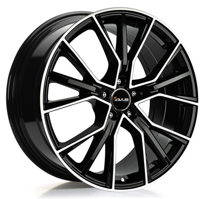 Avus Racing AF18 black polished 8x18 ET48 - LK5/112 ML57.1