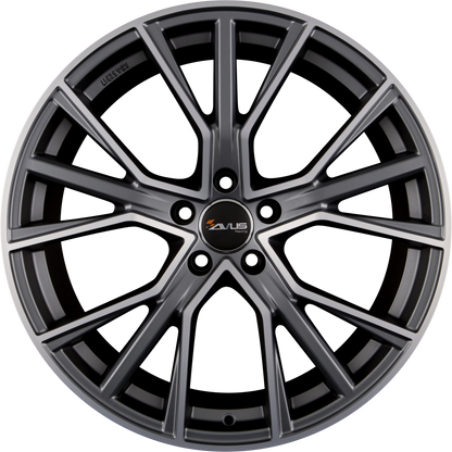 Avus Racing AF18 Matt Anthracite Polished Alufelge 8x18 Zoll ET40 LK 5x112 ML66.6