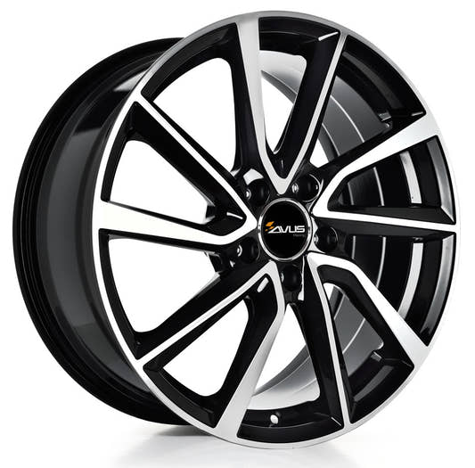 Avus Racing AC-518 black polished Alufelge 8x19 Zoll ET38 LK 5x112 ML66.5