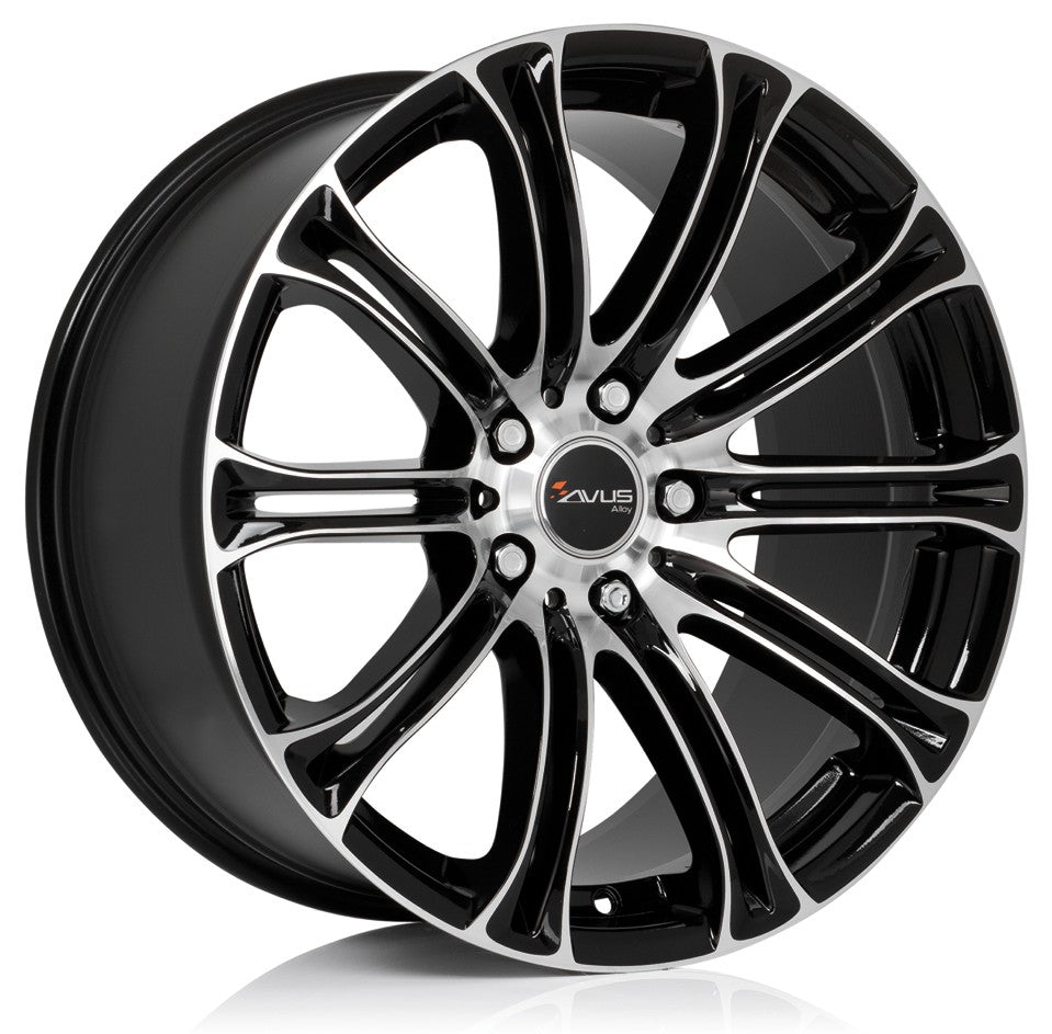 Avus Racing AC-MB1 black polished Alufelge 8x18 Zoll ET34 LK 5x120 ML72.6