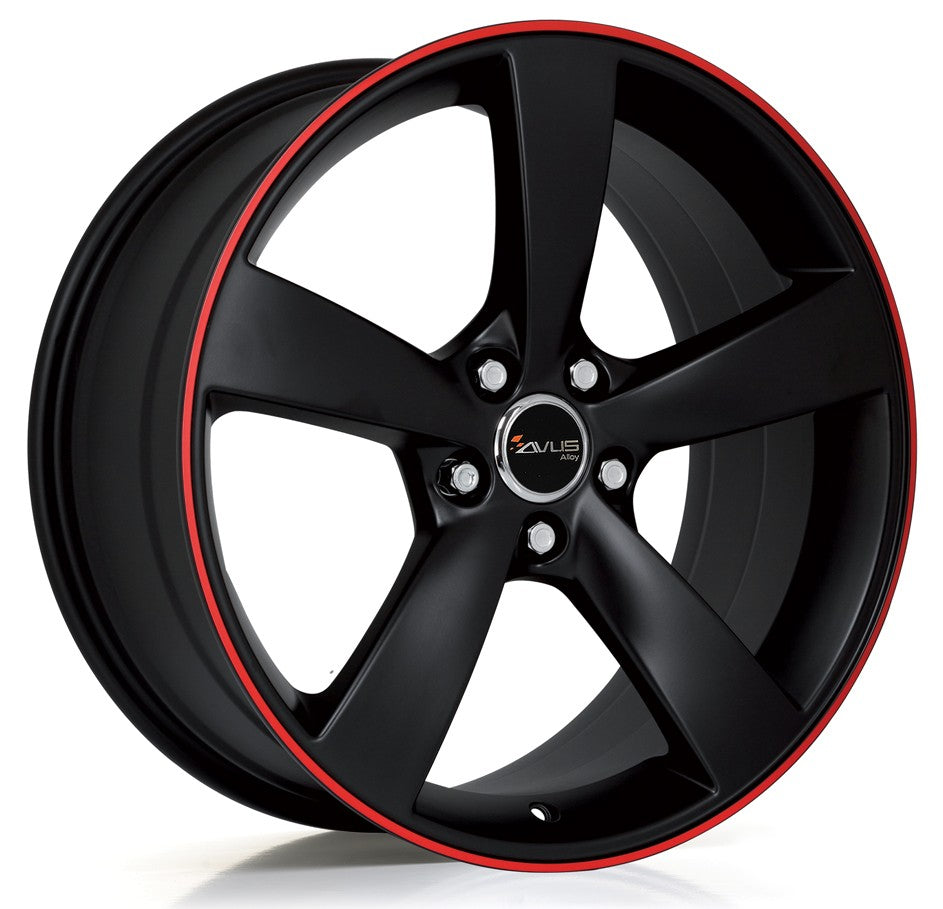 Avus Racing AF10 matt black red line Alufelge 9x20 Zoll ET35 LK 5x112 ML66.6