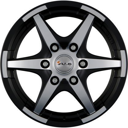 Avus Racing Grizzly Matt Black Polished Alufelge 7x17 Zoll ET50 LK 5x130 ML89.1