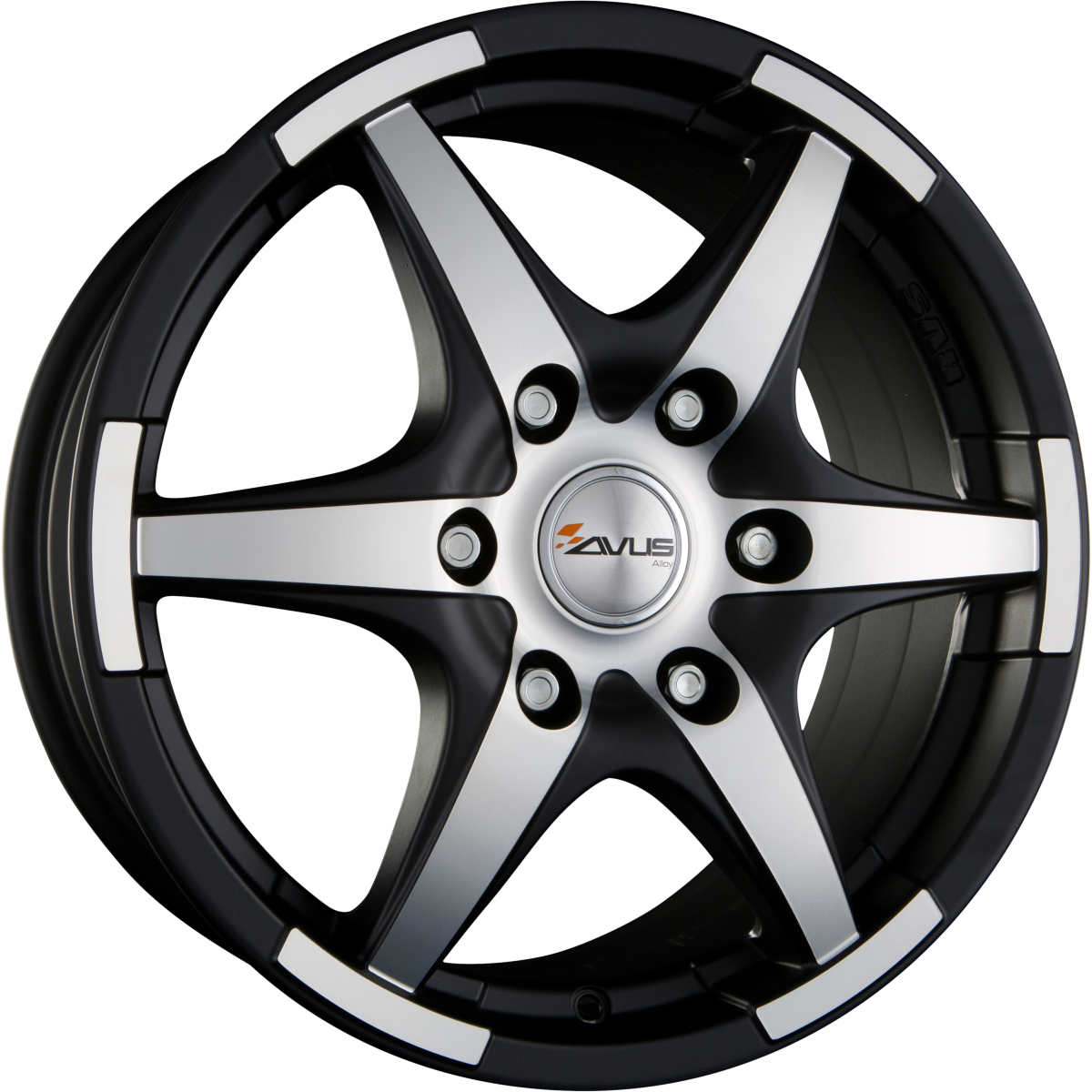 Avus Racing Grizzly Matt Black Polished Alufelge 7x17 Zoll ET50 LK 5x130 ML89.1 – Bild 2