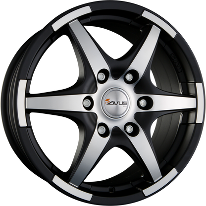 Avus Racing Grizzly Matt Black Polished Alufelge 7x17 Zoll ET50 LK 5x130 ML89.1 – Bild 2