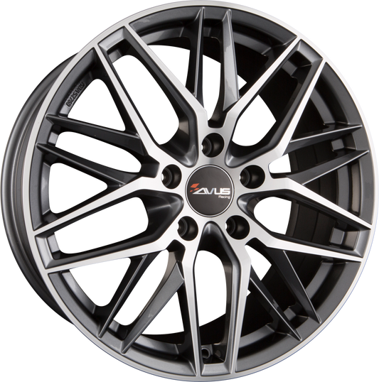 Avus Racing AF19 Anthracite Polished Alufelge 8x18 Zoll ET35 LK 5x112 ML66.7 – Bild 2