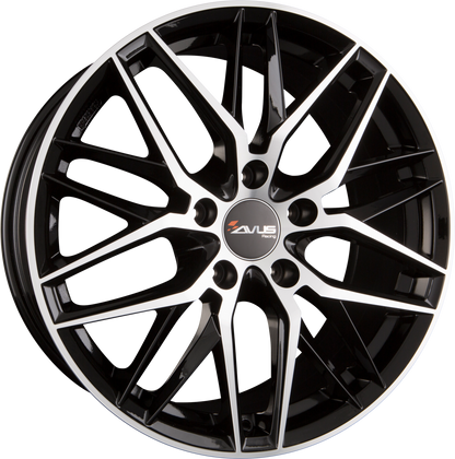 Avus Racing AF19 Black Polished Alufelge 8x18 Zoll ET45 LK 5x120 ML72.6 – Bild 2