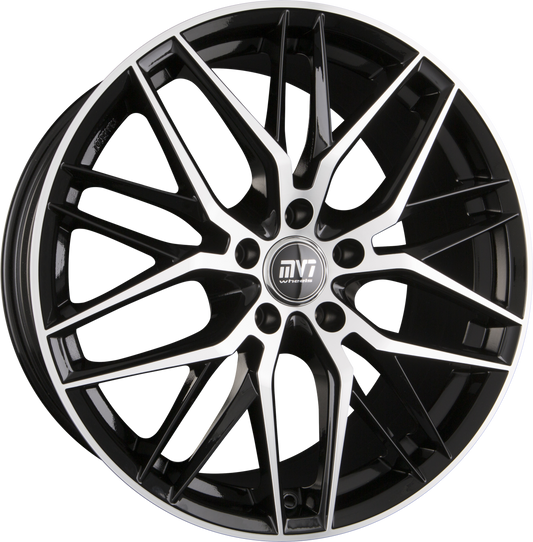 MV7-Wheels M08 Black Front Polished Alufelge 8.5x19 Zoll ET35 LK 5x112 ML66.6 – Bild 2