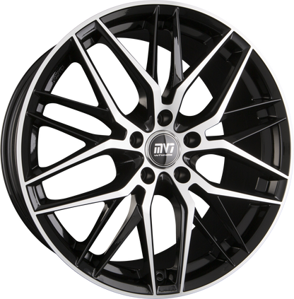 MV7-Wheels M08 Black Front Polished Alufelge 8.5x19 Zoll ET35 LK 5x112 ML66.6 – Bild 2
