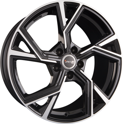 Avus Racing AF20 Black Polished Alufelge 8x18 Zoll ET40 LK 5x112 ML66.6 – Bild 2