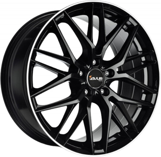Avus Racing AF19 black polished lip 7.5x17 ET47 - LK5/112 ML66.6