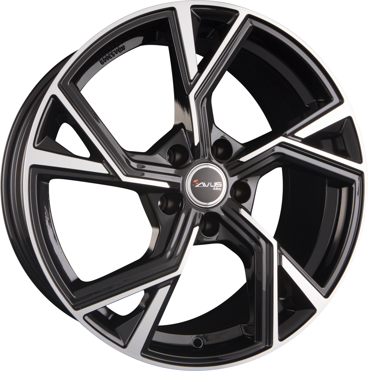 Avus Racing AF20 Black Polished Alufelge 9.5x21 Zoll ET31 LK 5x112 ML66.6 – Bild 2
