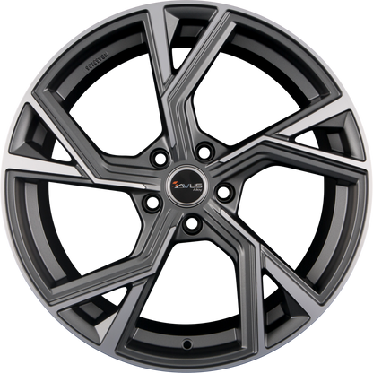Avus Racing AF20 Matt Anthracite Polished Alufelge 9.5x21 Zoll ET25 LK 5x112 ML66.6