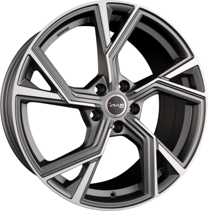 Avus Racing AF20 Matt Anthracite Polished Alufelge 9.5x21 Zoll ET25 LK 5x112 ML66.6 – Bild 2