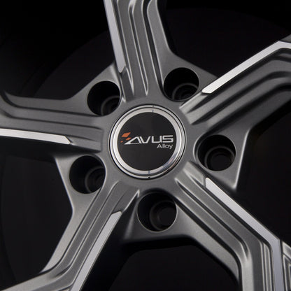 Avus Racing AF20 Matt Anthracite Polished Alufelge 9.5x21 Zoll ET25 LK 5x112 ML66.6 – Bild 5