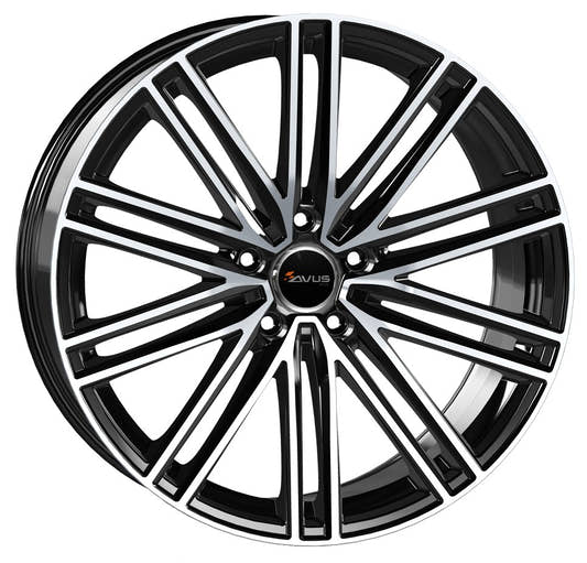 Avus Racing AC-M08 black polished Alufelge 9.5x21 Zoll ET27 LK 5x112 ML66.6