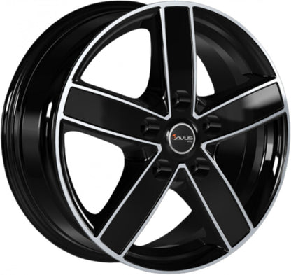 Avus Racing AC-V51 black polished Alufelge 6.5x16 Zoll ET45 LK 5x120 ML65.1