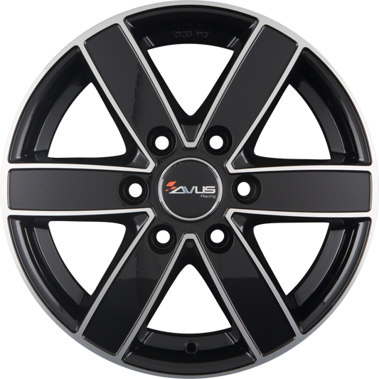 Avus Racing AC-V61 Black Polished Alufelge 7.5x17 Zoll ET25 LK 6x139.7 ML106.1