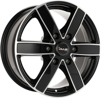 Avus Racing AC-V61 black polished Alufelge 7.5x17 Zoll ET38 LK 6x139.7 ML67.1