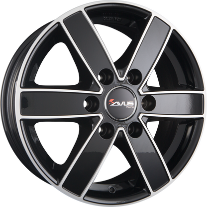 Avus Racing AC-V61 Black Polished Alufelge 6.5x16 Zoll ET68 LK 6x125 ML74.1 – Bild 2