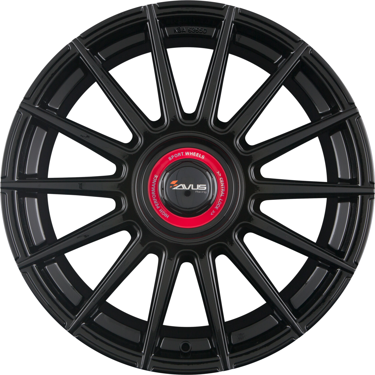 Avus Racing AC-M09 Black Cap Rosso Alufelge 8.5x19 Zoll ET45 LK 5x108 ML72.6