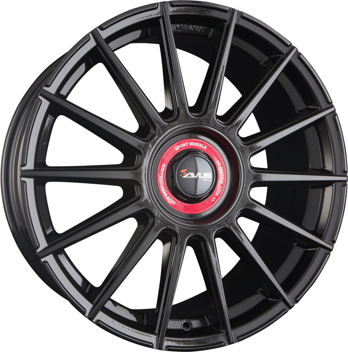 Avus Racing AC-M09 Black Cap Rosso Alufelge 8.5x19 Zoll ET45 LK 5x108 ML72.6 – Bild 2