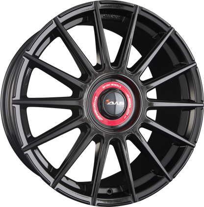Avus Racing AC-M09 Black Cap Rosso Alufelge 8.5x19 Zoll ET35 LK 5x112 ML72.6 – Bild 2