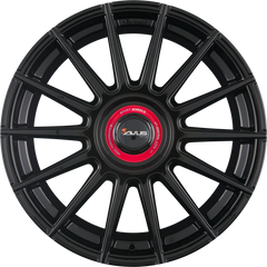 Avus Racing AC-M09 Black Cap Rosso Alufelge 8x18 Zoll ET45 LK 5x112 ML72.6