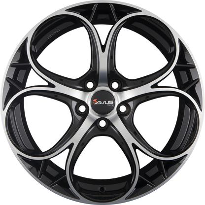 Avus Racing AC-520 Black Polished Alufelge 8x18 Zoll ET33 LK 5x110 ML65.1