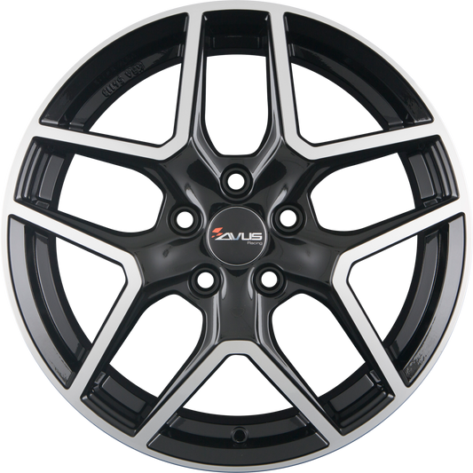 Avus Racing AC-519 black polished Alufelge 7.5x18 Zoll ET45 LK 5x108 ML73.1 – Bild 2