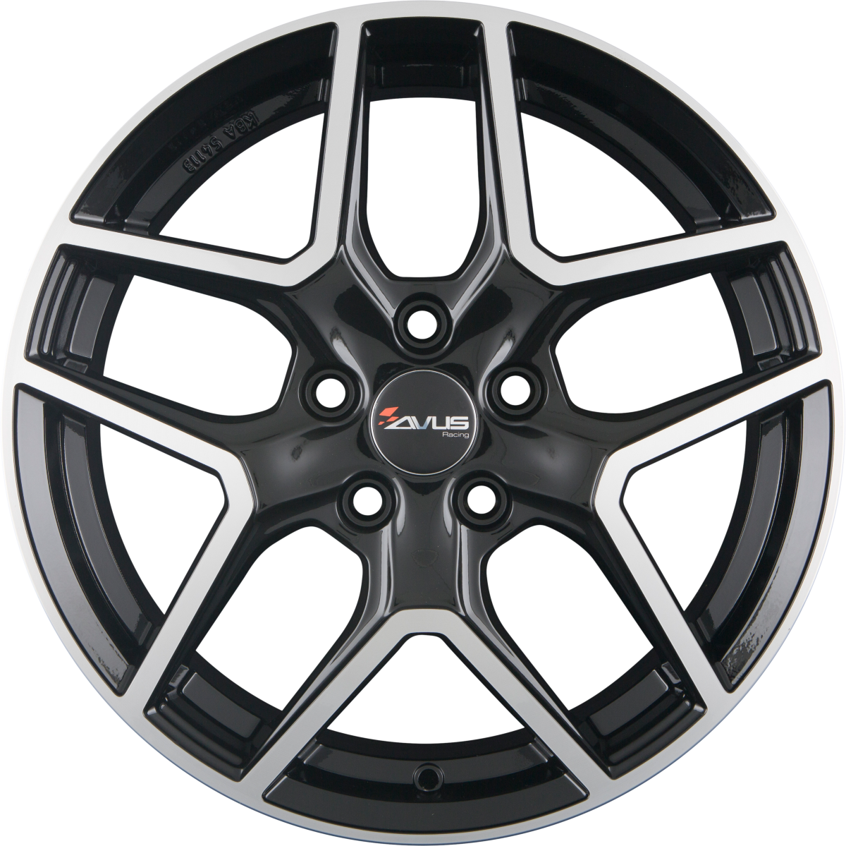 Avus Racing AC-519 black polished Alufelge 7.5x18 Zoll ET45 LK 5x108 ML73.1 – Bild 2