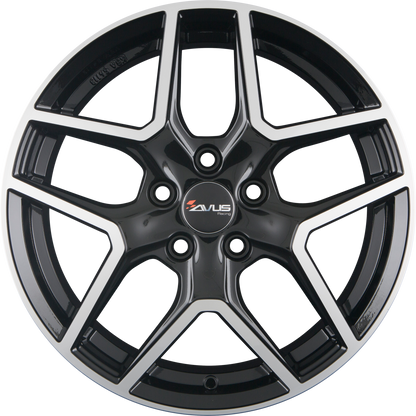 Avus Racing AC-519 black polished Alufelge 7.5x18 Zoll ET45 LK 5x108 ML73.1 – Bild 2