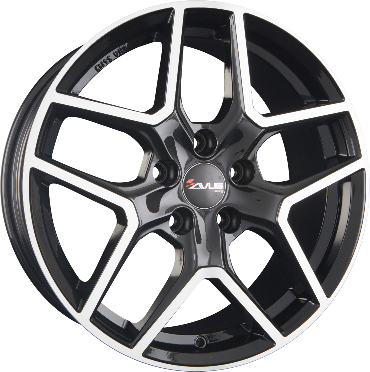 Avus Racing AC-519 black polished Alufelge 7.5x18 Zoll ET45 LK 5x108 ML73.1 – Bild 3